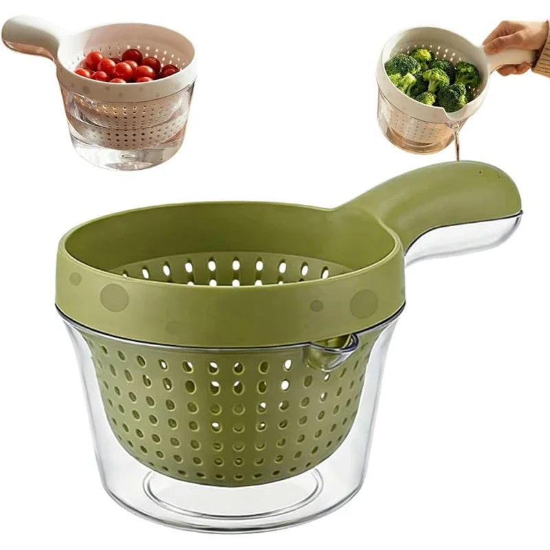 2-in-1 Colander & Mixing Bowl Set – BPA-Free Kitchen Strainer Kitchen Colander Set PLUSH Green