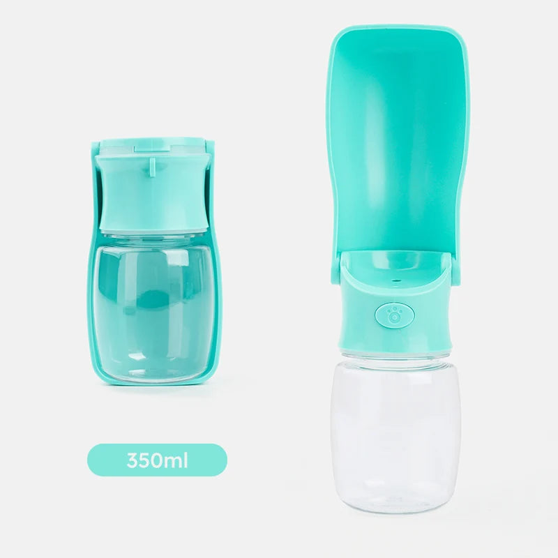 Portable Folding Dog Water Bottle 350ml – Travel & Outdoor Pet Water Bottle PLUSH green