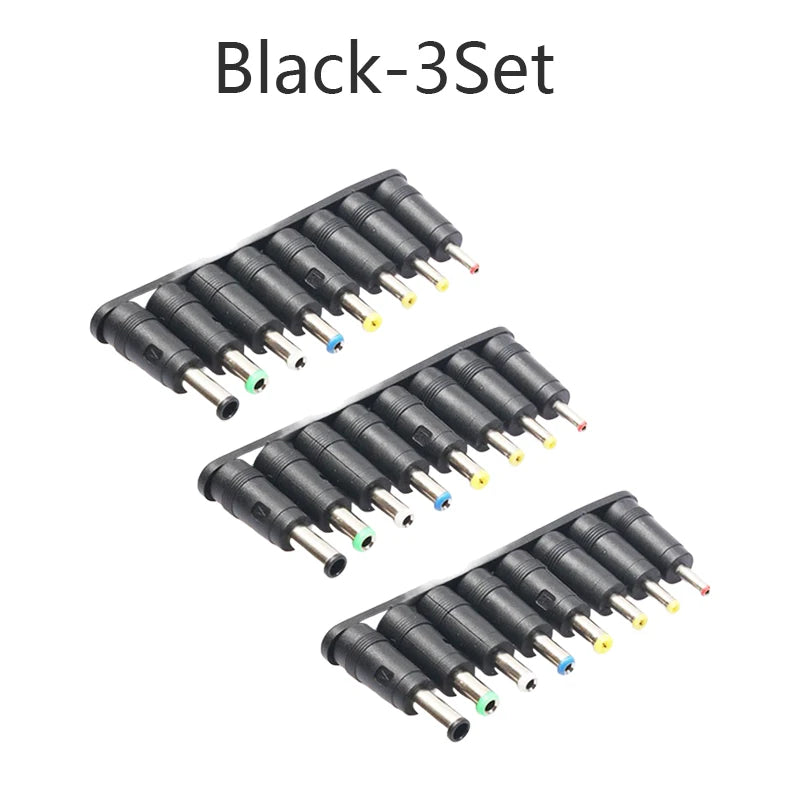 DC Power Adapter 8-Connector Set – Monitor, Router & LED Strip DC Power Adapter PLUSH Black 3Sets