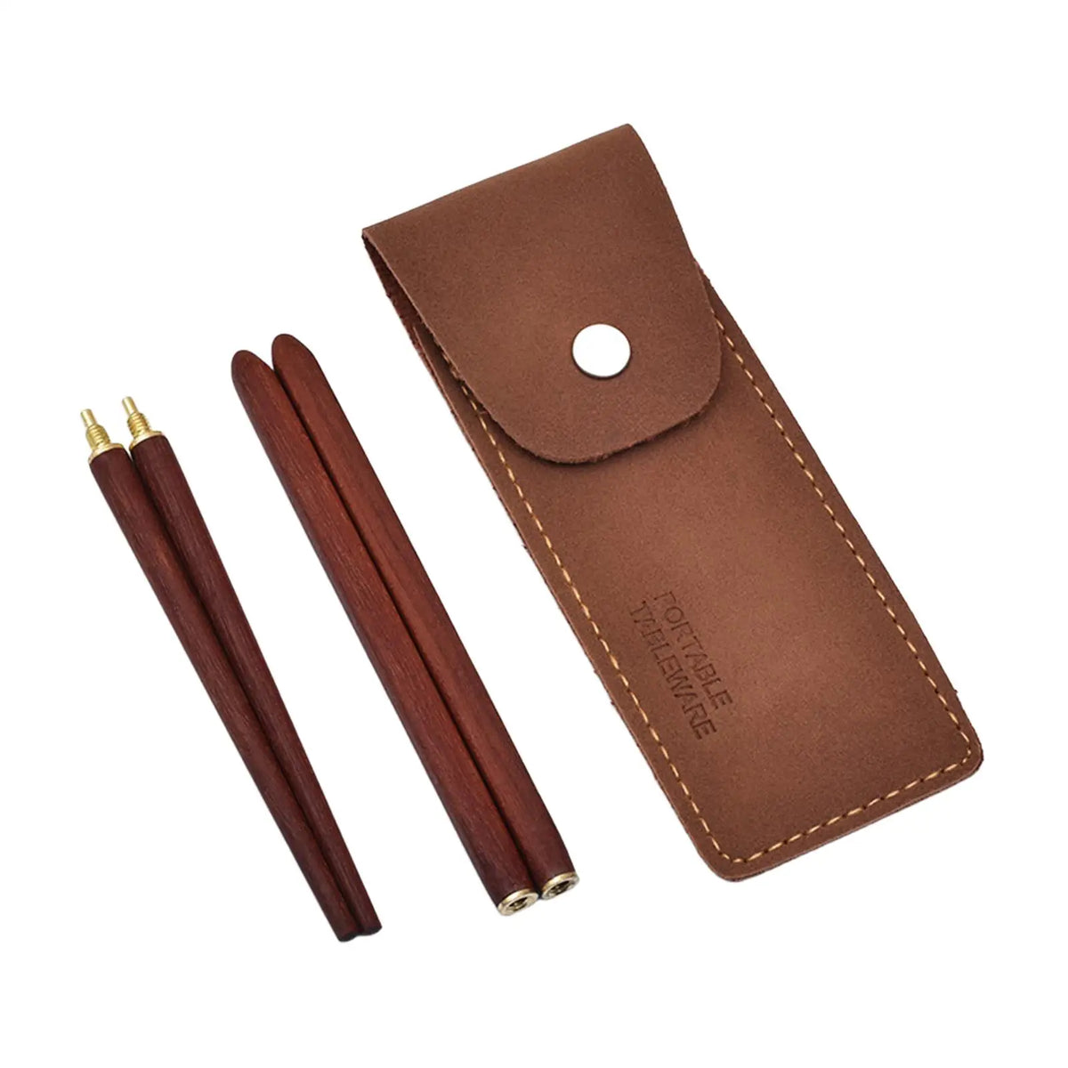 Wooden Travel Chopsticks Detachable Reusable with Pouch Travel Chopsticks PLUSH red