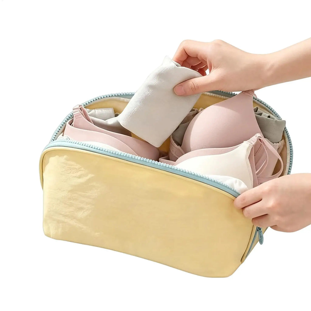 Portable Travel Underwear Bra Organizer Bag – Yellow | PLUSH Travel Organizer Bag PLUSH