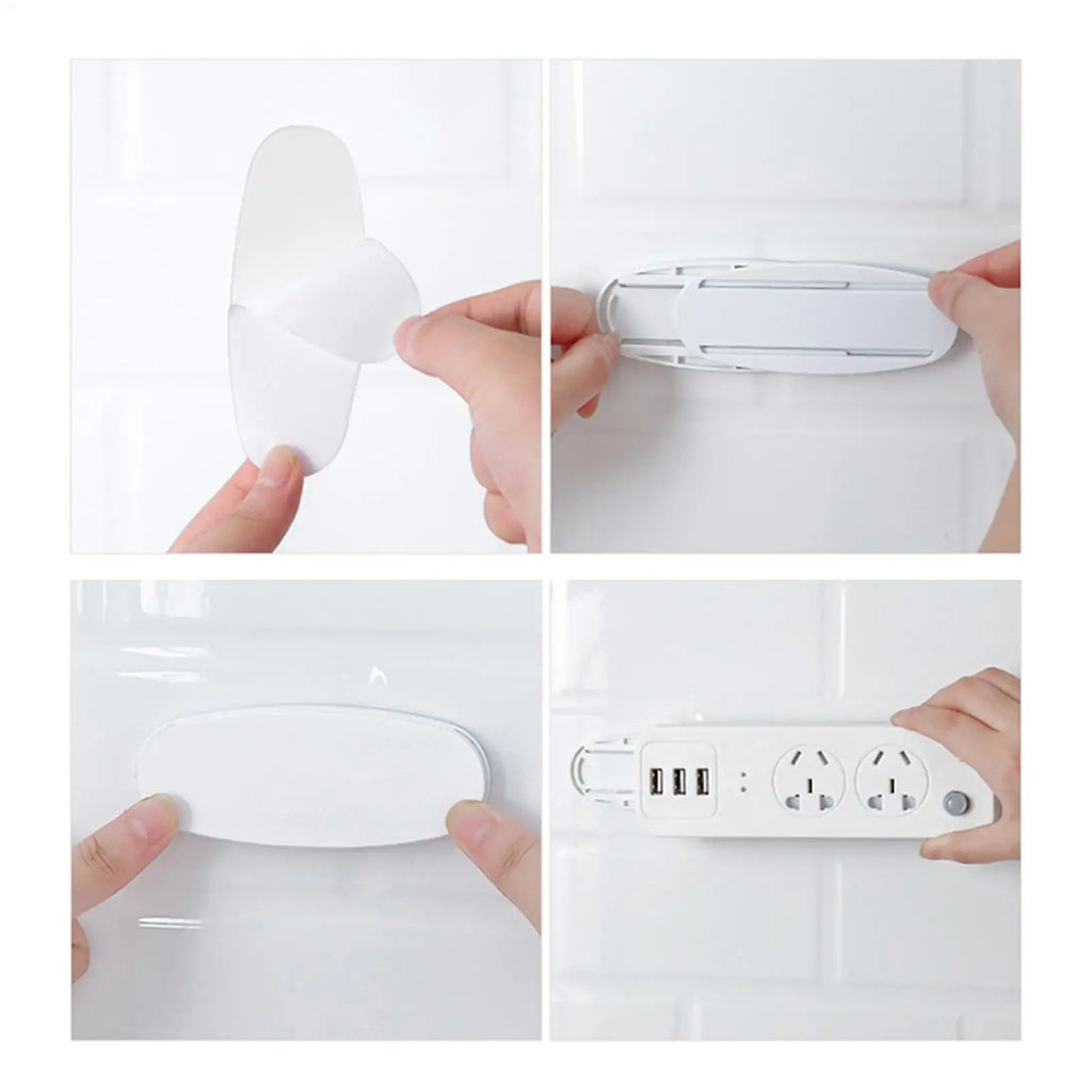 Self-Adhesive Power Strip Holder & Wall Mount Cable Organizer Cable & Socket Organizer PLUSH