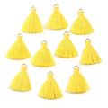 10pcs Mini Silky Tassel Charms 3.5cm – DIY Jewelry Making Tassel Jewelry Charms PLUSH yellow
