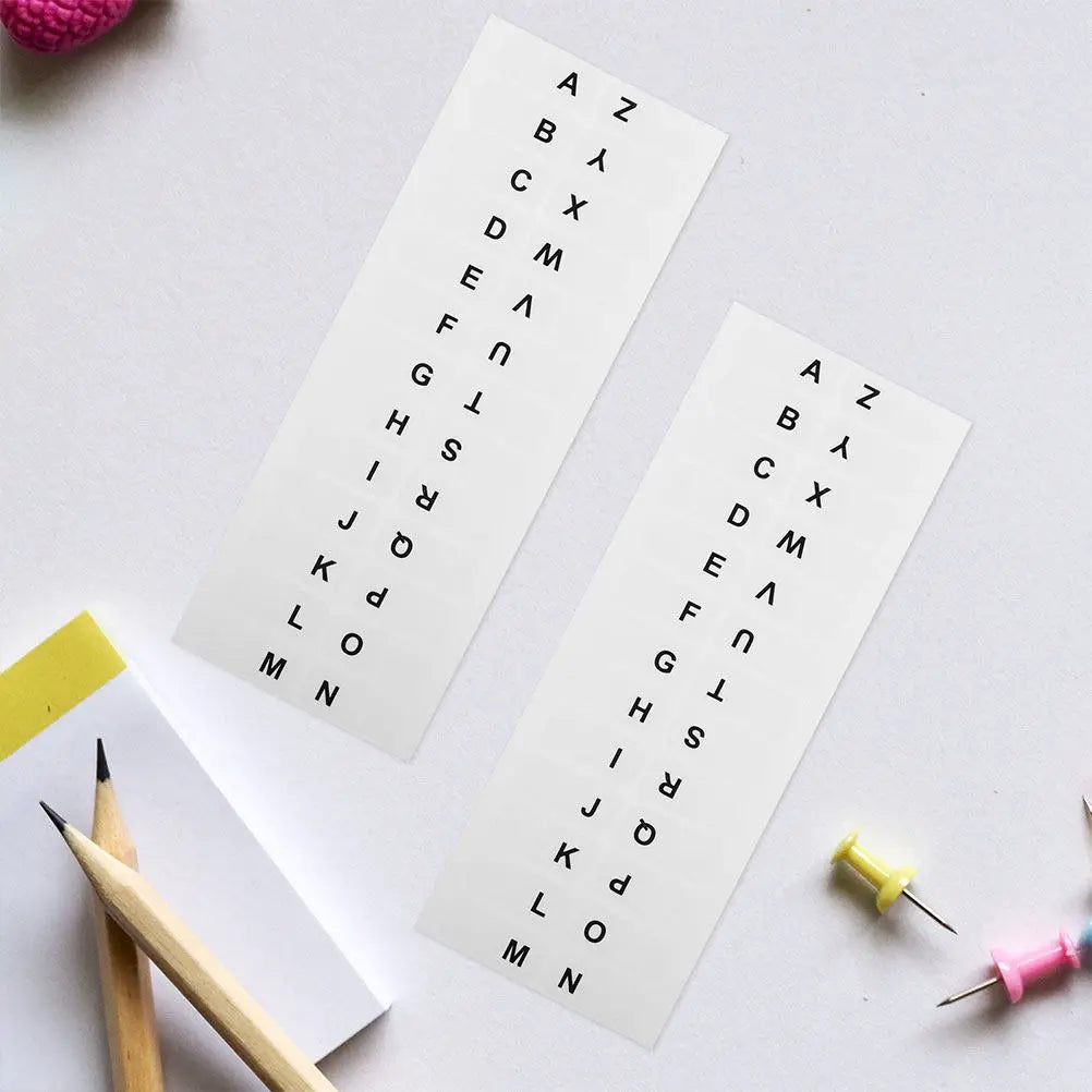 A–Z Alphabet Index Tabs 10 Sheets – White Writable Page Markers Index Tab Stickers PLUSH