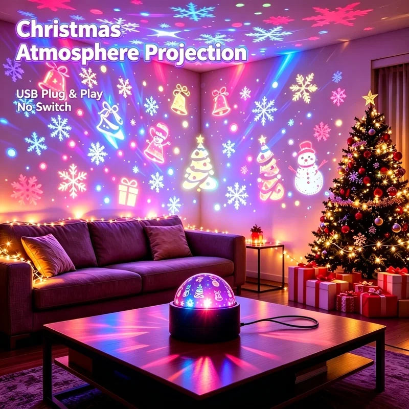 2-in-1 Christmas RGB Night Light | Music Rhythm Color Change USB Christmas Night Light PLUSH