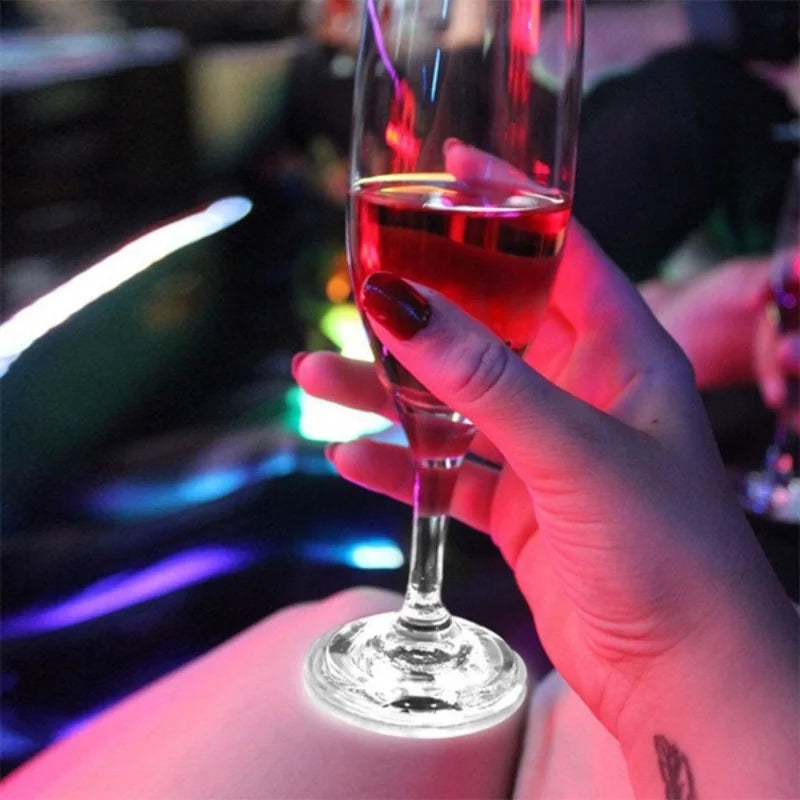 LED Luminous Bottle Coasters 6cm – Party Bar Wedding Decor LED Party Coaster PLUSH