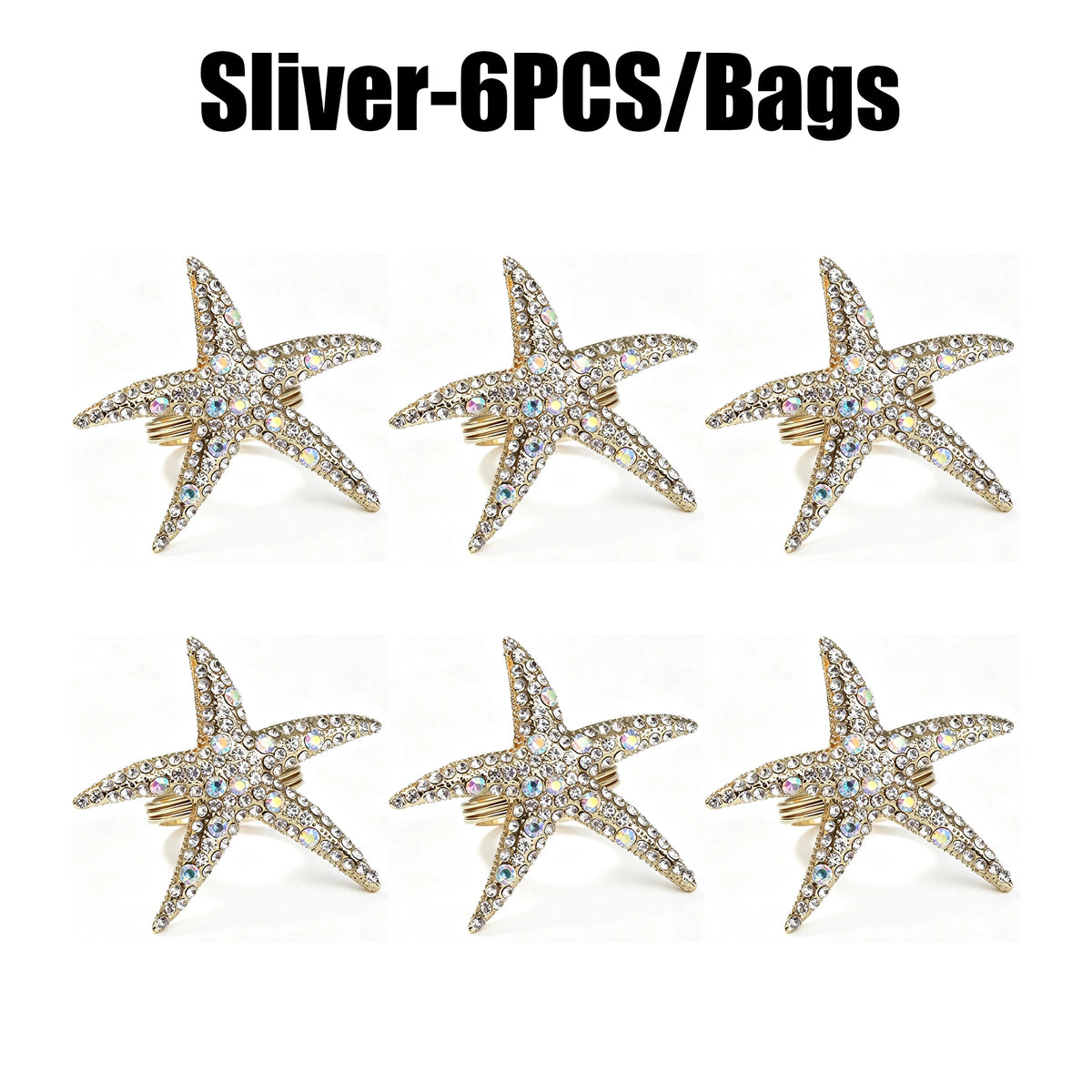 Starfish Napkin Rings – Wedding & Party Table Decor Napkin Rings PLUSH 6PCS