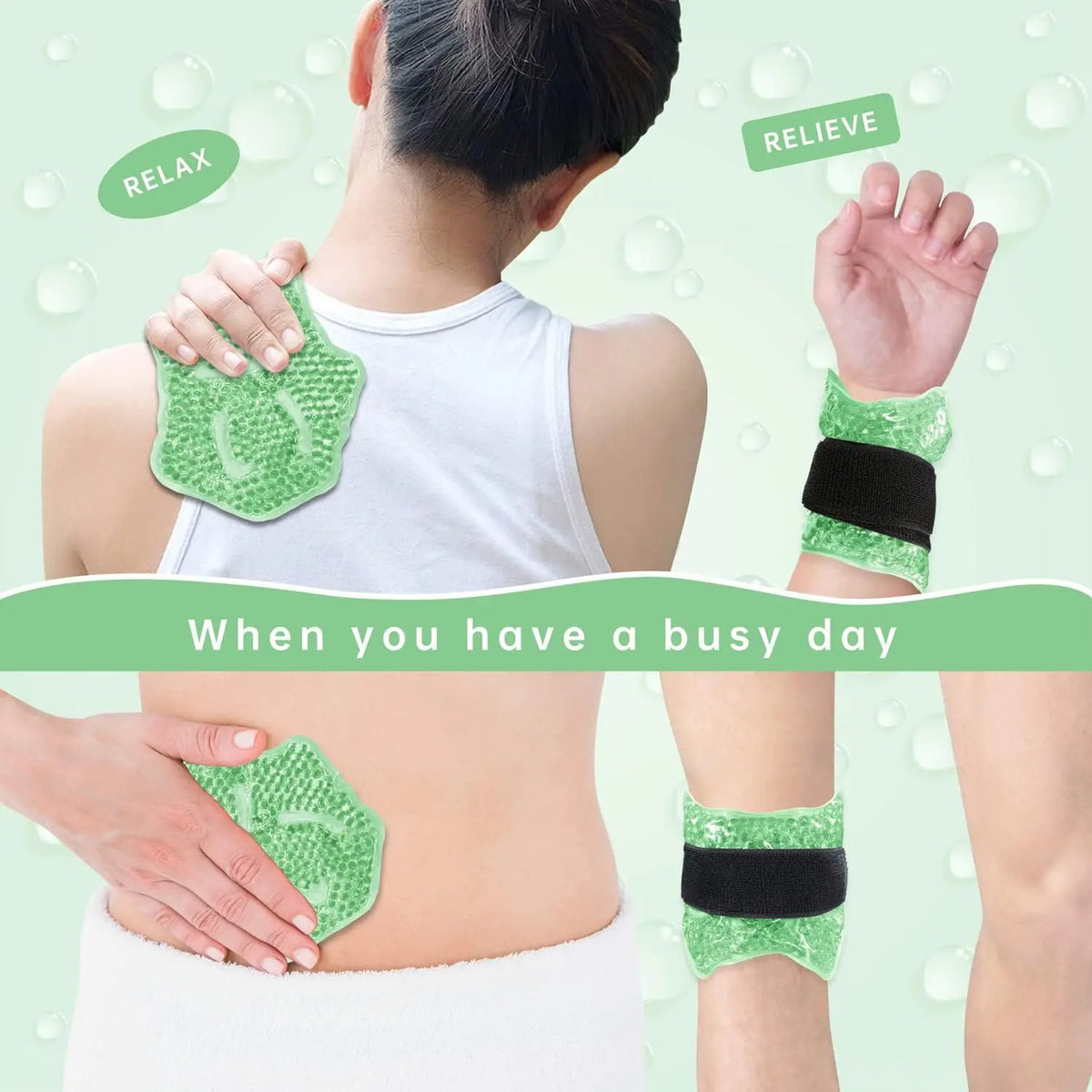 Hot & Cold Gel Bead Ankle Wrap – Reusable Ice Compress Pack Ankle Cold Wrap PLUSH