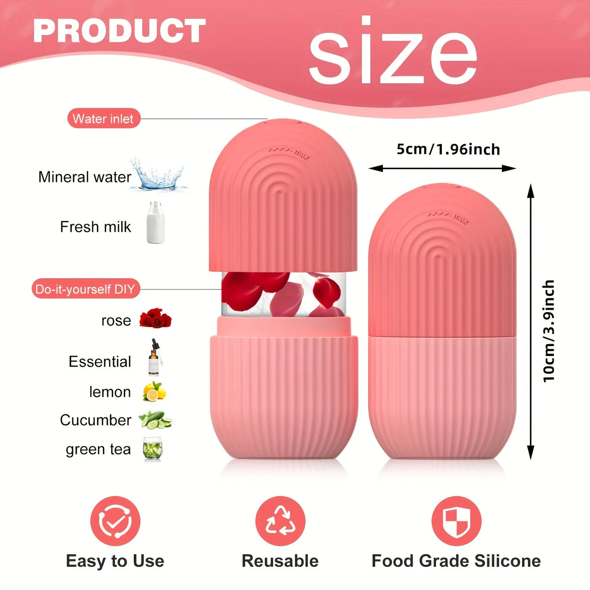 Silicone Ice Ball Face Massager – Contouring Eye Roller Tool Facial Massage Tool PLUSH