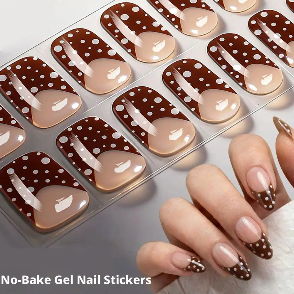Polka Dot Gel Nail Strips – Waterproof Full Cover Nail Wraps Gel Nail Wraps PLUSH