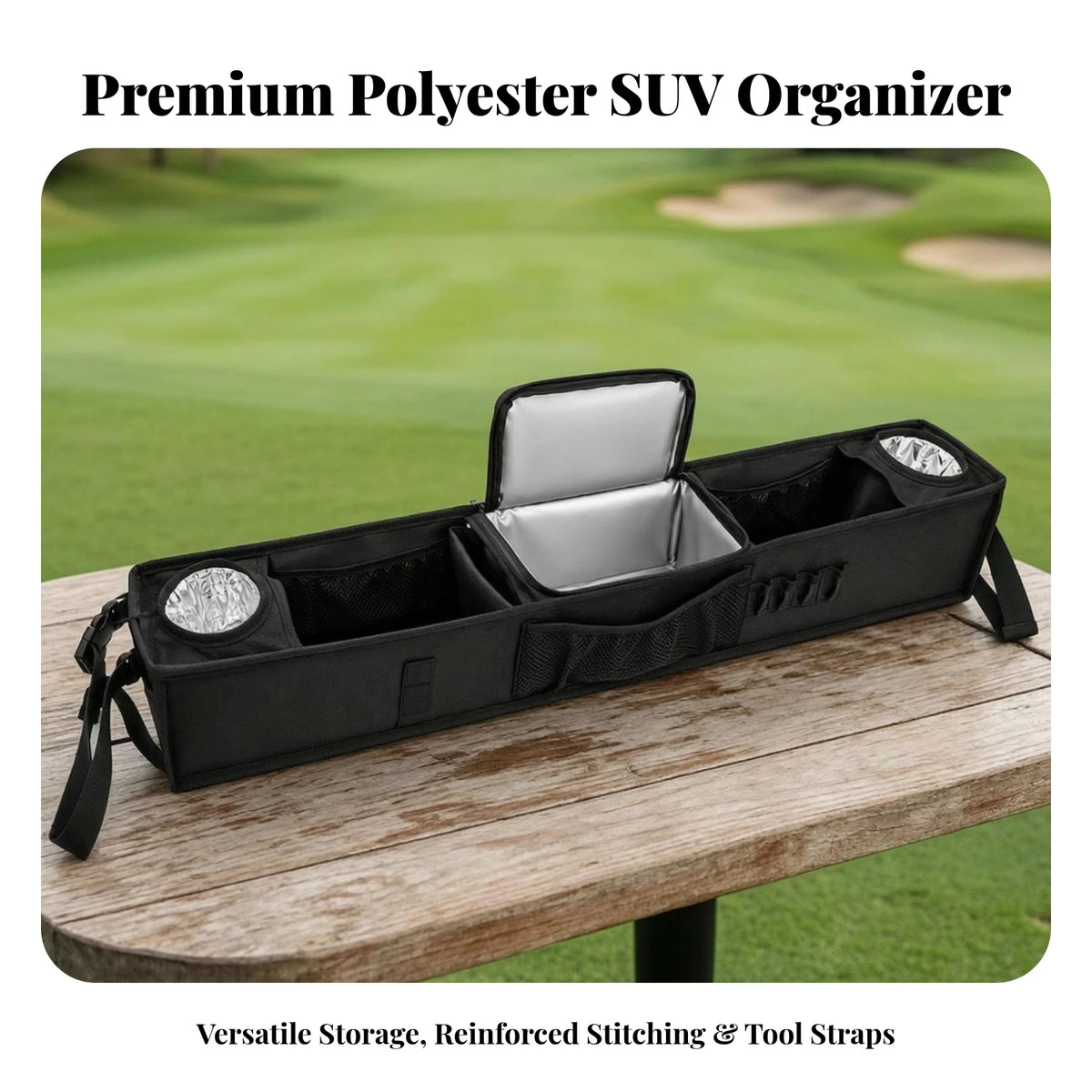 Golf Cart Front Organizer with Insulated Cup Holders Golf Cart Organizer PLUSH