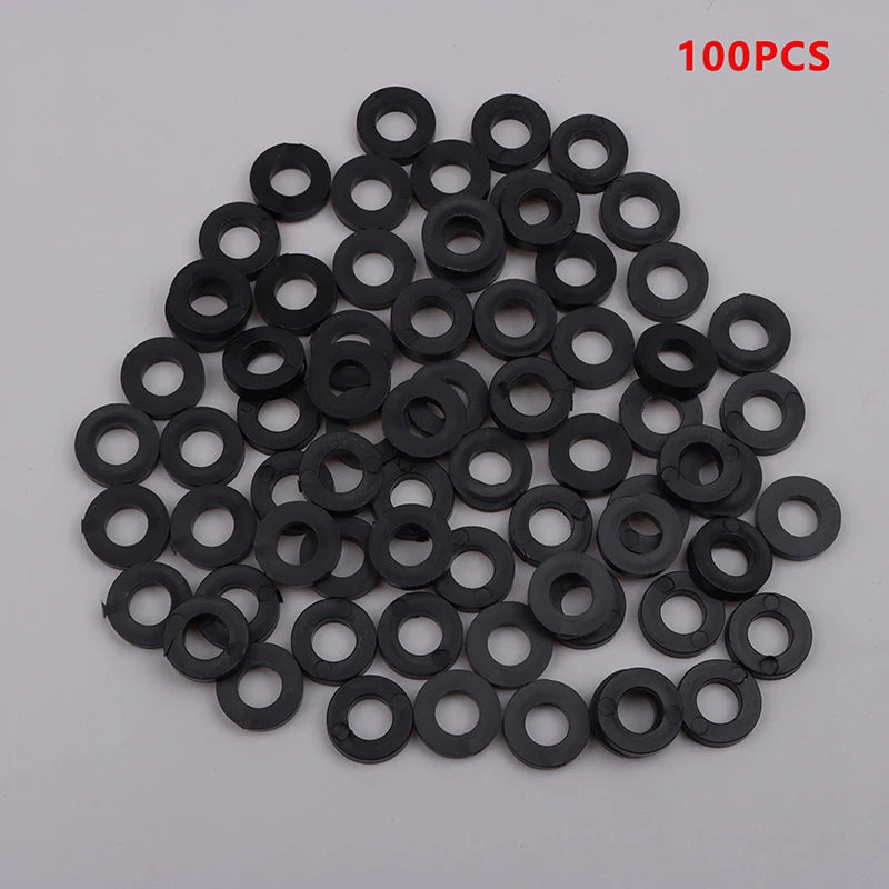 100pcs Nylon Flat Washers for Drum Lug Screws – Black & White Drum Hardware Parts PLUSH