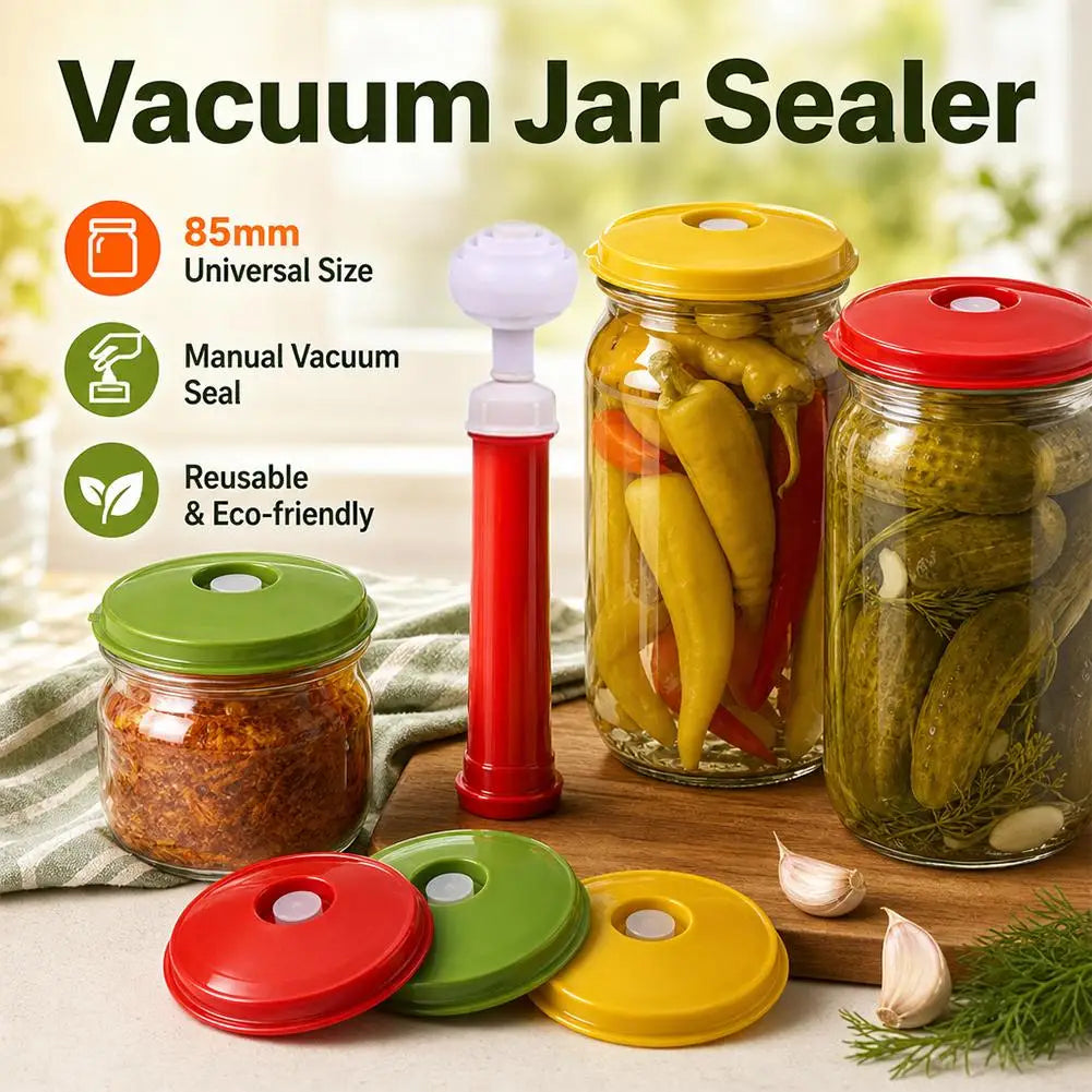 85mm Manual Vacuum Sealer Lids for Mason Jars – 3-Pack Vacuum Sealer Lids PLUSH