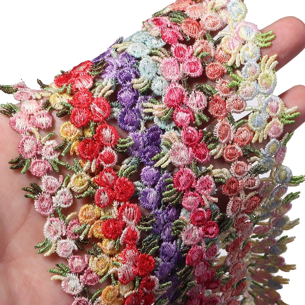 2 Yards Colorful Flower Lace Trim – DIY Ribbon & Jewelry Lace Trim Ribbon PLUSH