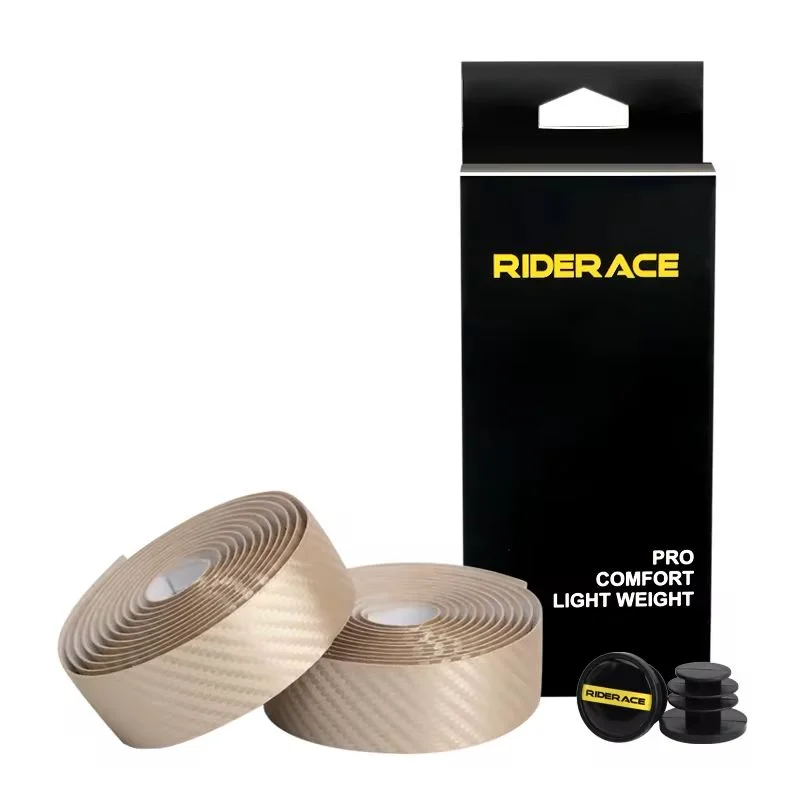 EVA PU Road Bike Handlebar Tape + End Plugs | Anti-Slip Grip Bike Handlebar Tape PLUSH Dark Khaki