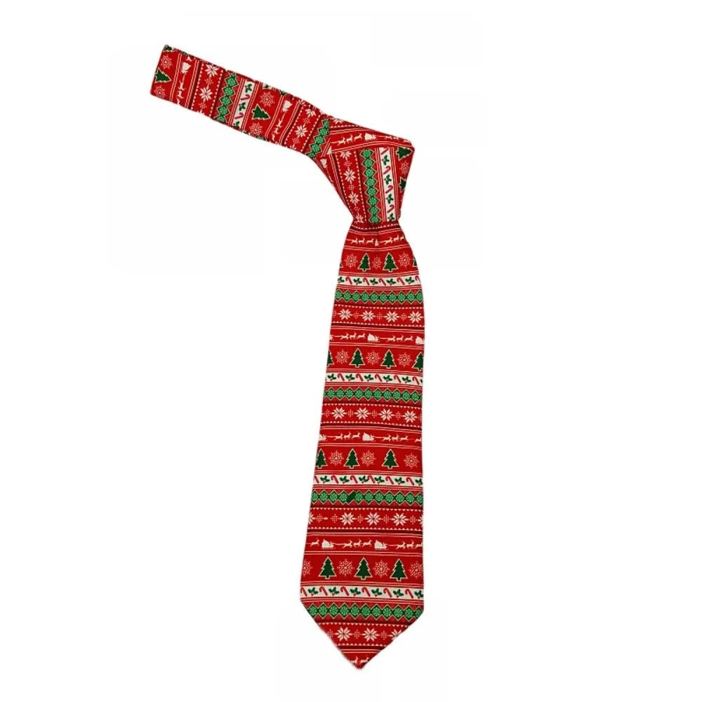 Men's Christmas Novelty Necktie – Santa, Snowflakes & Xmas Novelty Necktie PLUSH Style 1