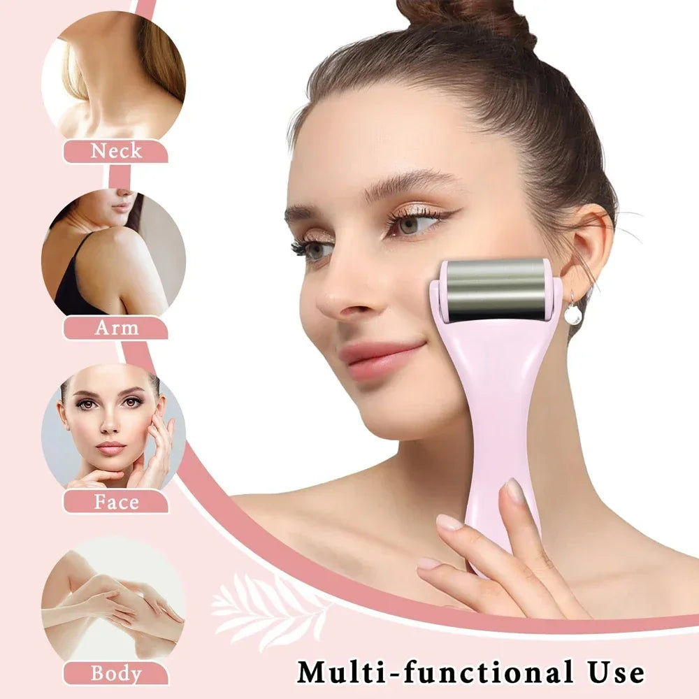 Stainless Steel Ice Roller Facial Massager – Face & Eye Tool Facial Massage Roller PLUSH