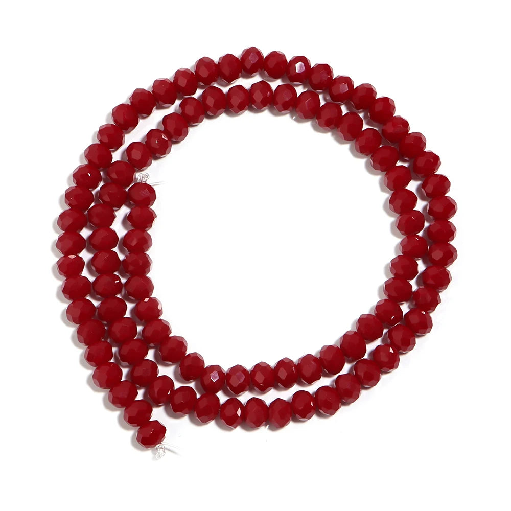 Red Faceted Crystal Abacus Rondelle Spacer Beads – DIY Jewelry Crystal Spacer Beads PLUSH 6x4mm ab 90pcs