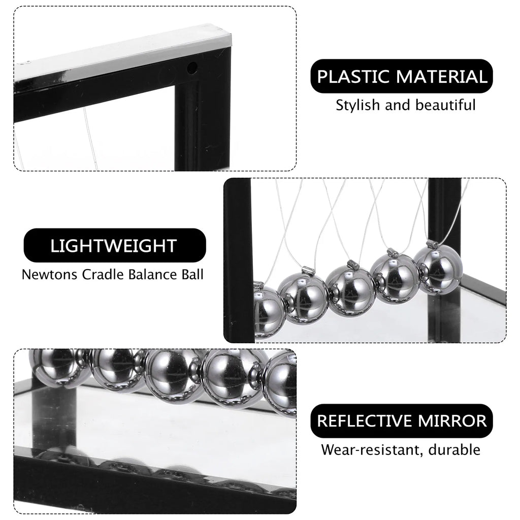 Newton's Cradle Mirror Pendulum Balls – Physics Desk Decor Physics Desk Toy PLUSH