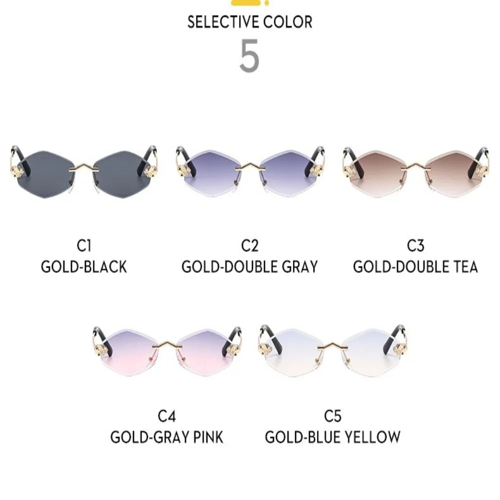 UV400 Frameless Rhombus Sunglasses – Women's Gradient Sport Sport Sunglasses PLUSH