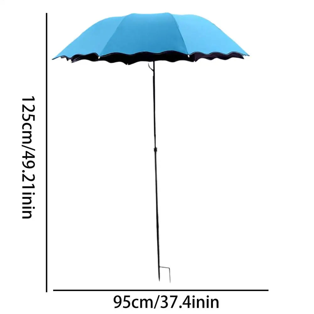 Plant Shade Umbrella with Metal Stake – UV & Rain Guard Garden Shade Umbrella PLUSH Blue
