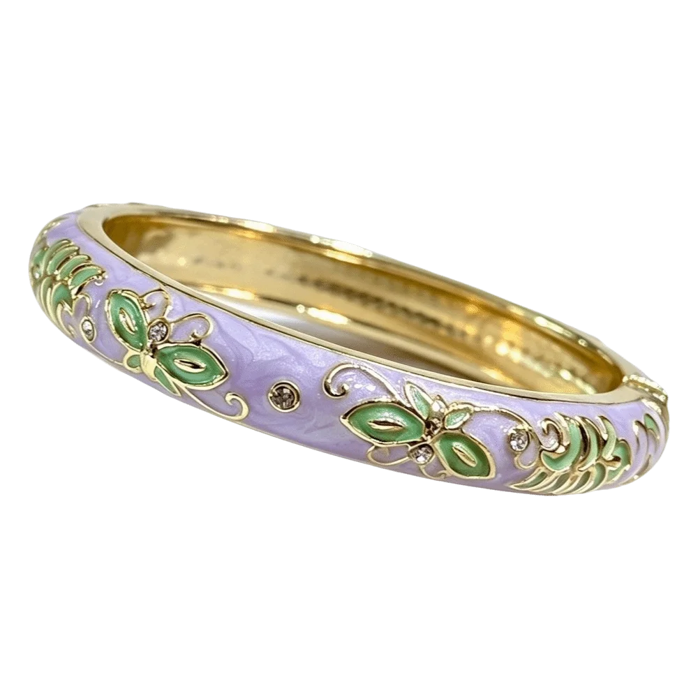Cloisonne Butterfly Open Cuff Bangle – Ethnic Enamel Bracelet Enamel Cuff Bangle PLUSH Purple