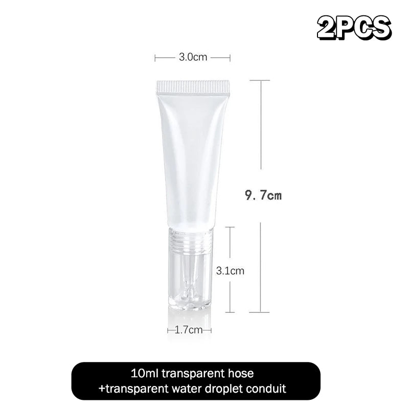 2PCS Refillable Cosmetic Soft Tubes 10/15ml Dropper Bottles Cosmetic Travel Tubes PLUSH A 2PCS