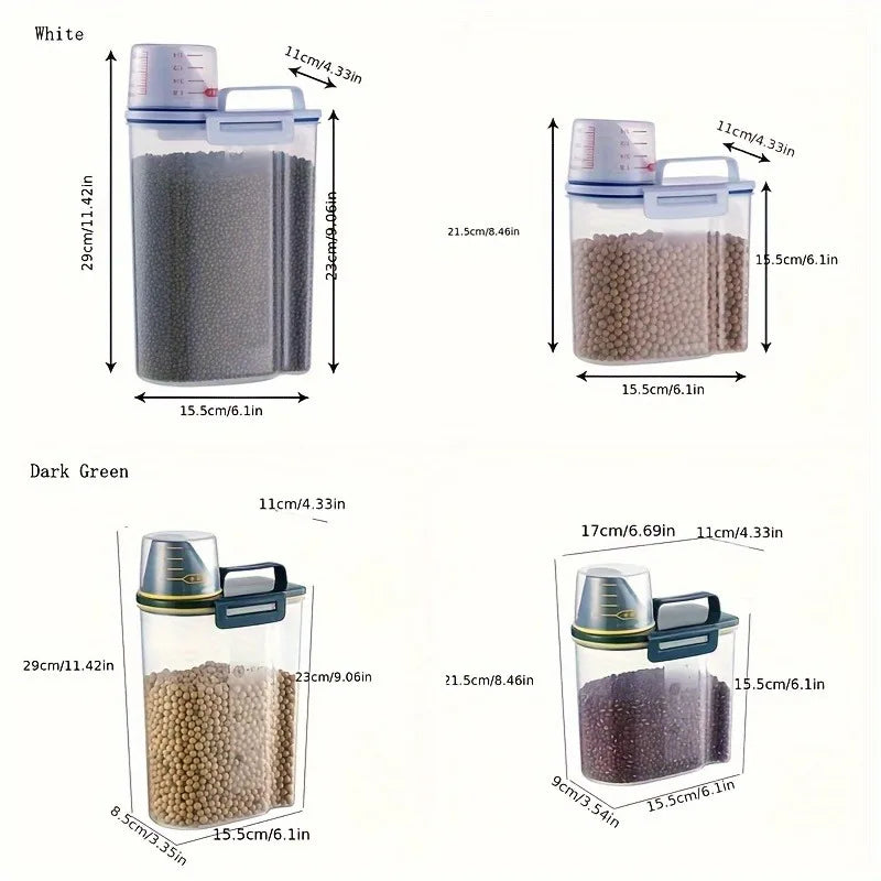 Pet Food Storage Container with Measuring Cup – Sealed Jar Pet Food Container PLUSH