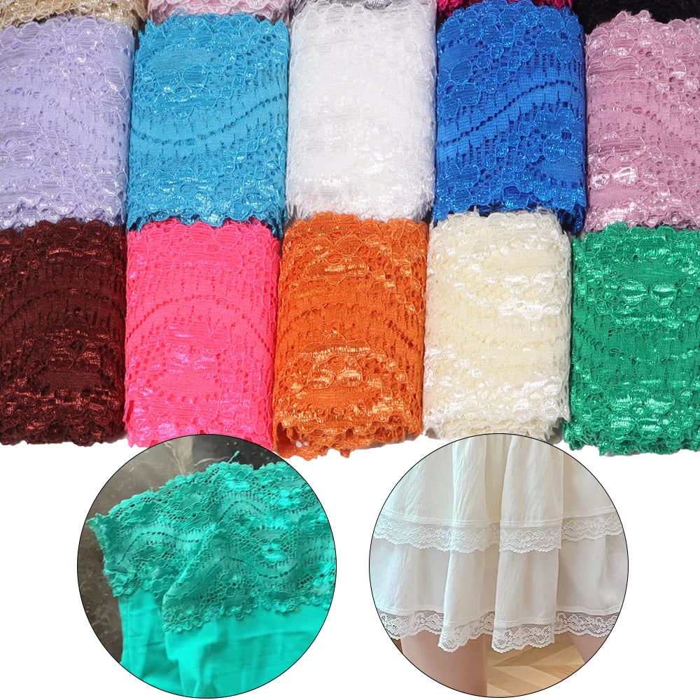 6cm Elastic Floral Lace Trim 2 Yards – DIY Sewing Craft Elastic Lace Trim PLUSH