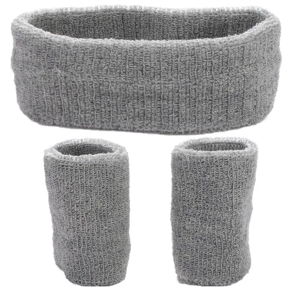 Sports Sweatband Set – Headband & Wristbands for Gym & Tennis Sports Sweatband Set PLUSH 7