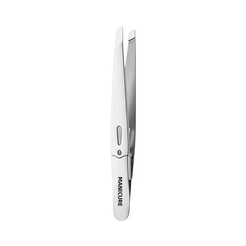 Ouriner Slant Tip Eyebrow Tweezers – Hypoallergenic Stainless Steel Eyebrow Tweezers PLUSH Silvery
