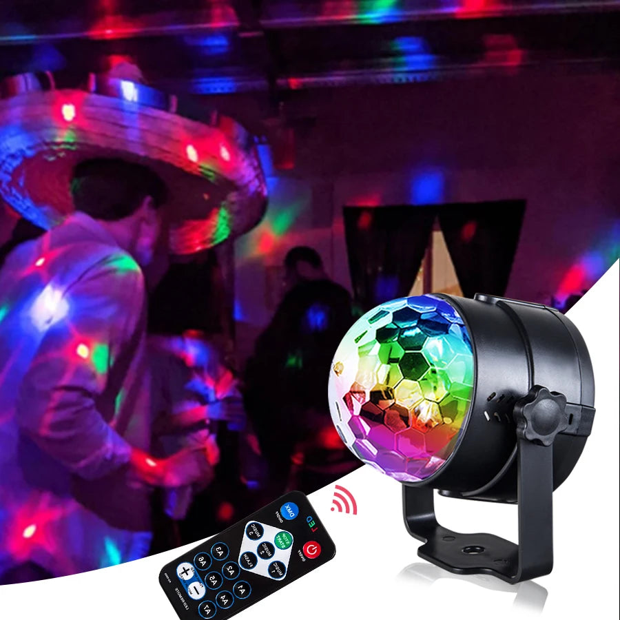 RGB LED Disco Ball Light – Sound Activated Party Stage Lamp LED Party Light PLUSH EU Plug