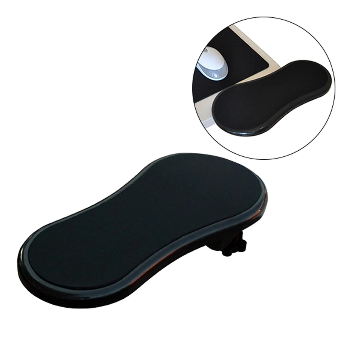 Adjustable Computer Armrest Ergonomic Wrist Rest Desk Extender Ergonomic Armrest PLUSH Black