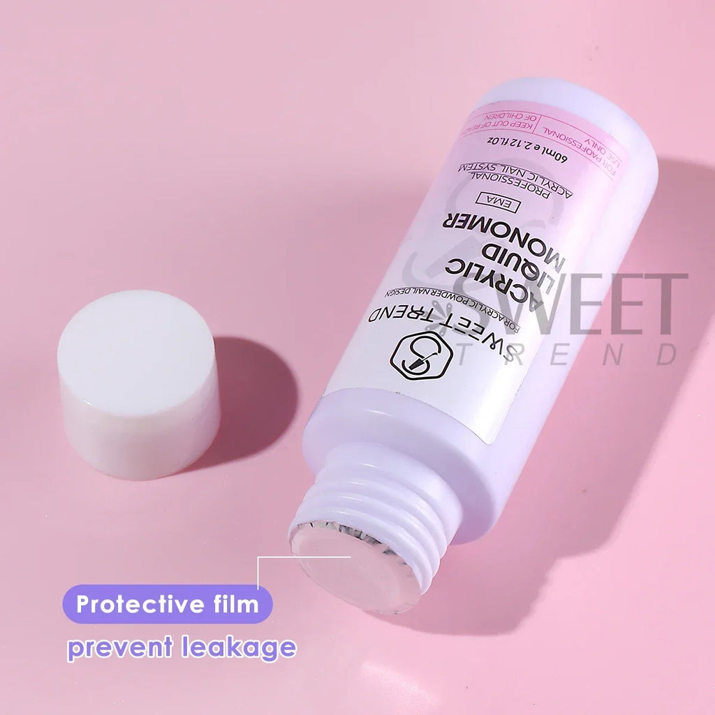 60ml Acrylic Monomer Liquid – Low Odor Hypoallergenic Nail Extension Acrylic Nail Monomer PLUSH