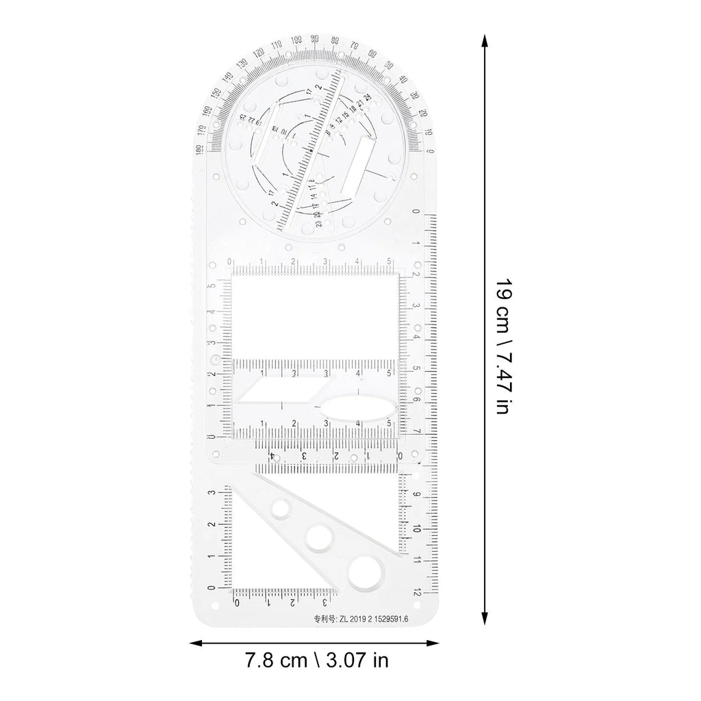 Geometric Drawing Template Ruler – Math & Drafting Stencil Drawing Template Ruler PLUSH