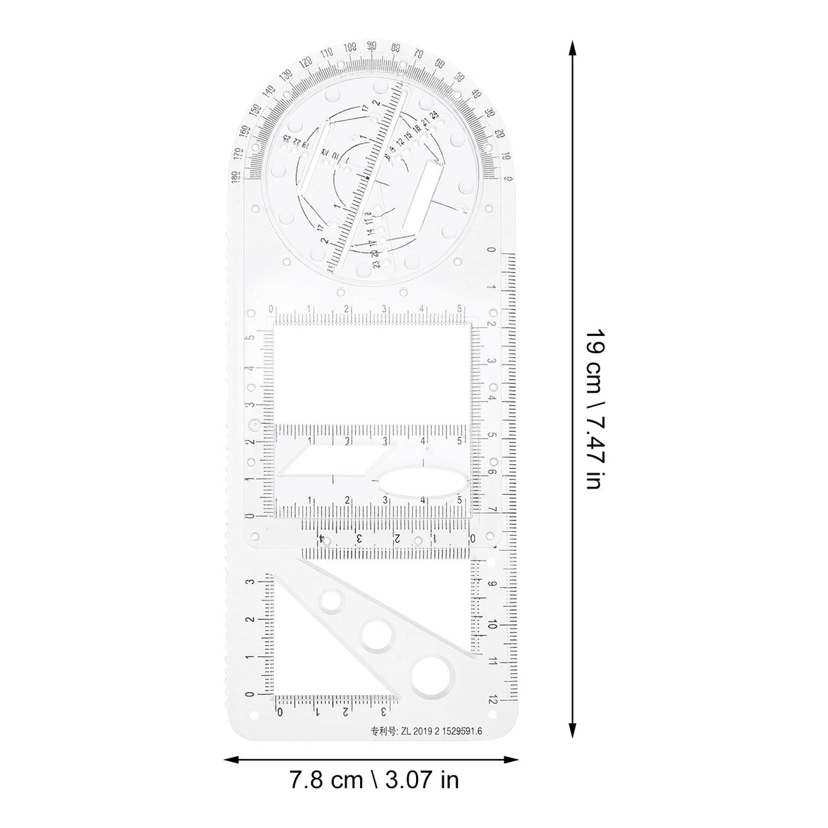 Geometric Drawing Template Ruler – Math & Drafting Stencil Drawing Template Ruler PLUSH
