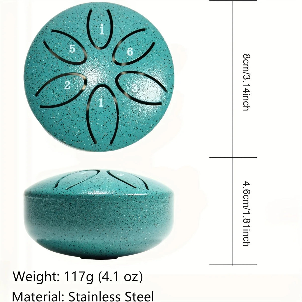 3 Inch Steel Tongue Drum – 6-Tone Handheld Meditation Gift Steel Tongue Drum PLUSH