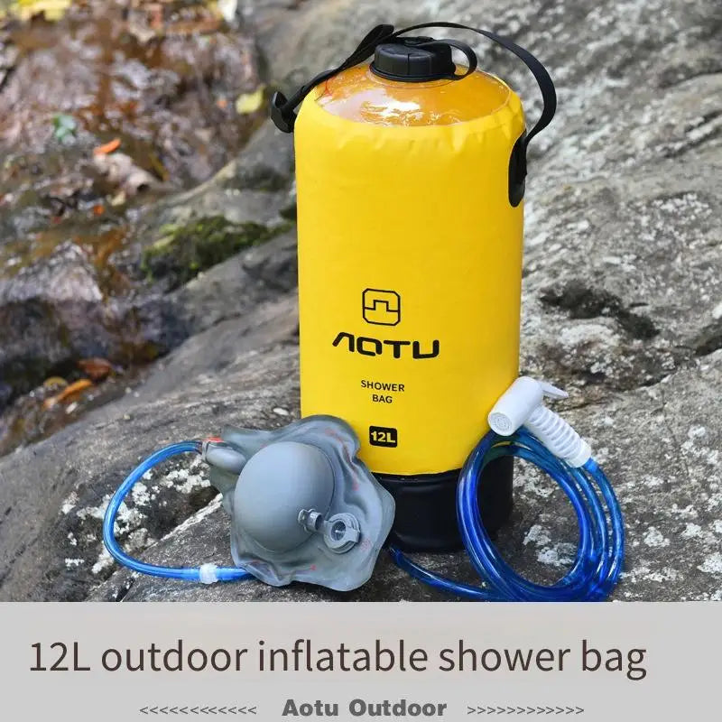 12L Portable Outdoor Shower Bag – Camping & Travel Bath Bag Outdoor Shower Bag PLUSH