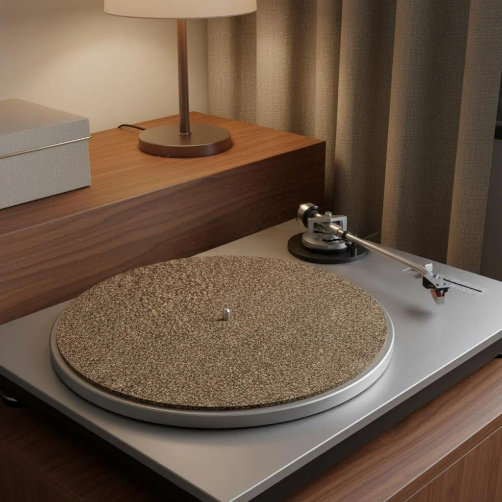 Cork Rubber Turntable Slipmat – 12" Vinyl Record Player Mat Turntable Slipmat PLUSH