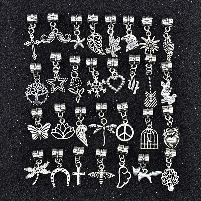 30pcs Dreadlock Braid Beads – Mixed Charm Hair Rings Set Hair Braid Beads PLUSH
