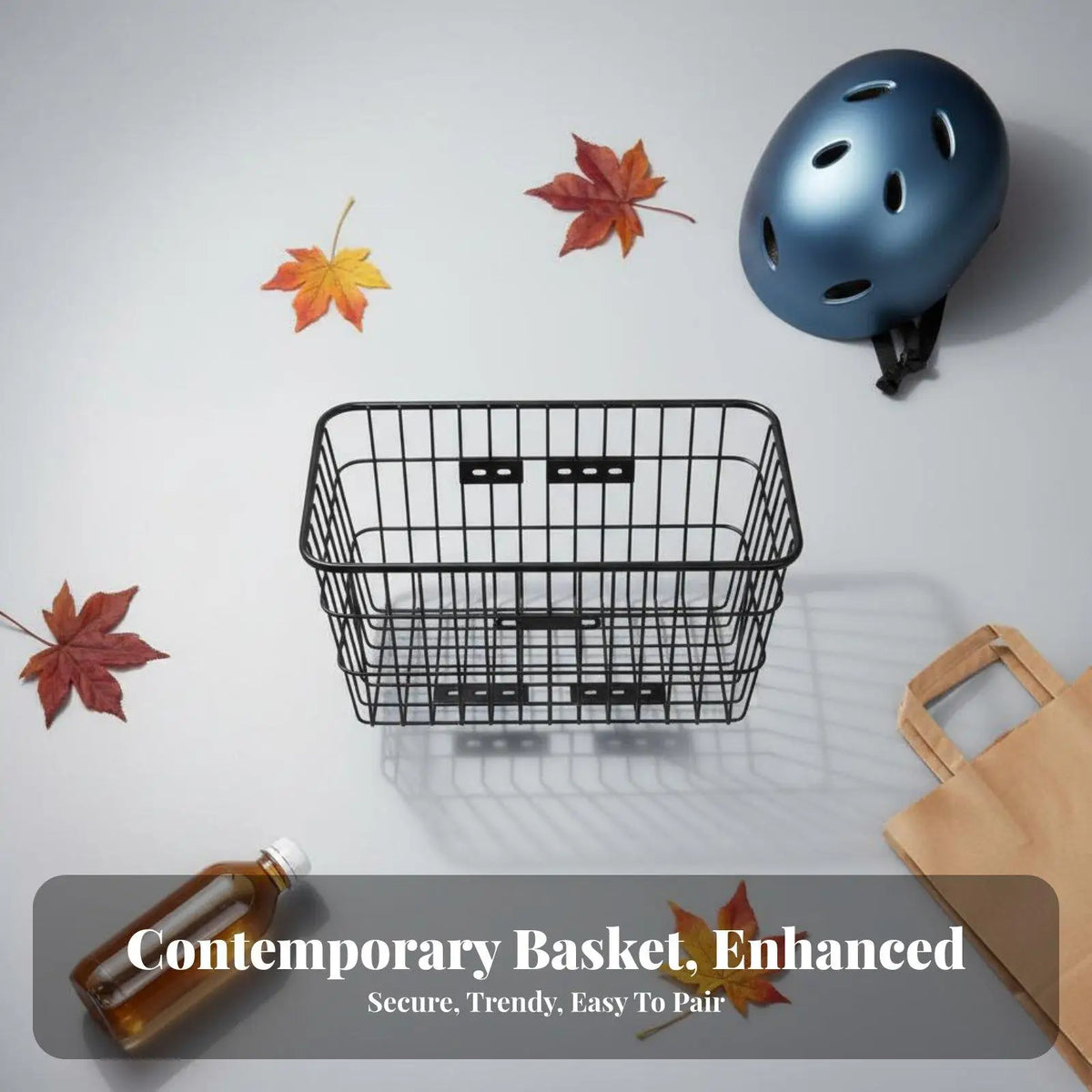 Steel Wire Bicycle Basket – Large Capacity Front & Rear Mount Bicycle Basket PLUSH 50RearwithLid