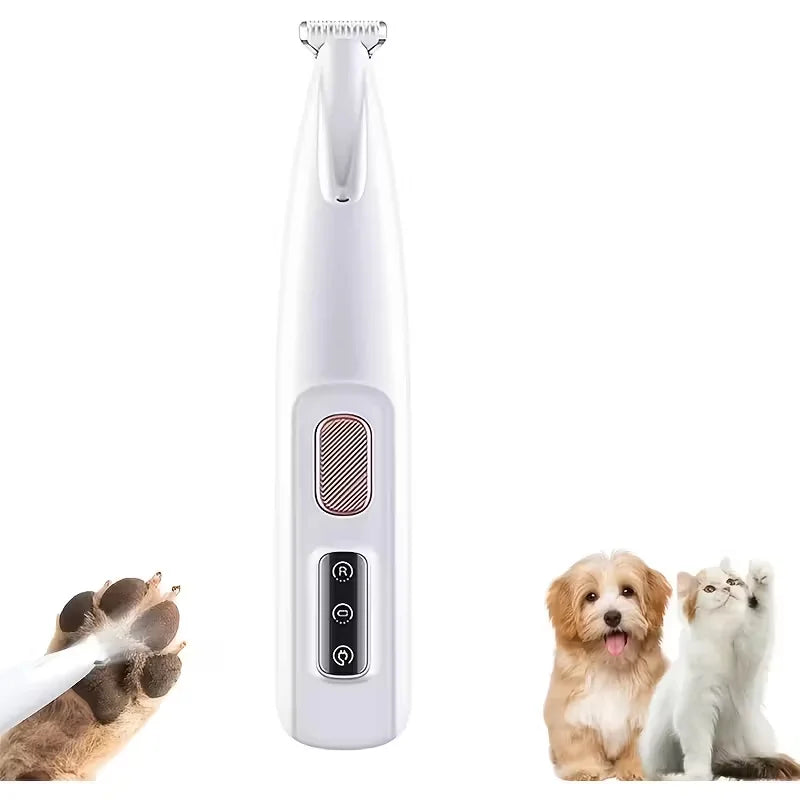 USB Rechargeable Pet Hair Trimmer – Cat & Dog Grooming Clipper Pet Grooming Clipper PLUSH White