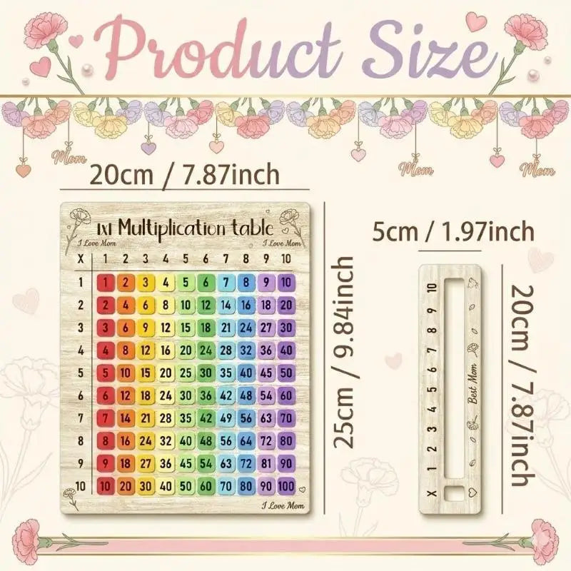 Colorful Wooden Multiplication Board Math Toy for Kids Educational Math Toy PLUSH style 5