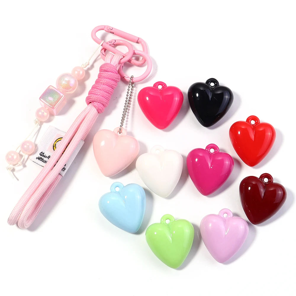 5pcs Heart Acrylic Charms 32x35mm – DIY Jewelry Pendants Acrylic Jewelry Charms PLUSH