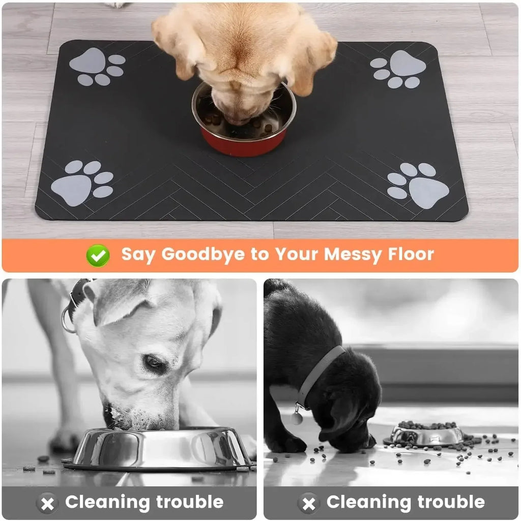 Absorbent Pet Feeding Mat – Non-Slip Waterproof Dog Cat Placemat Pet Feeding Mat PLUSH
