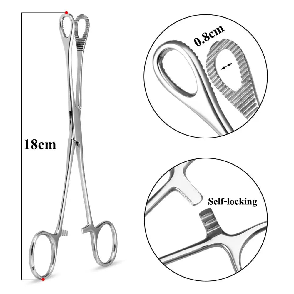 Stainless Steel Piercing Clamps – Round & Triangle Forceps Piercing Forceps Clamp PLUSH