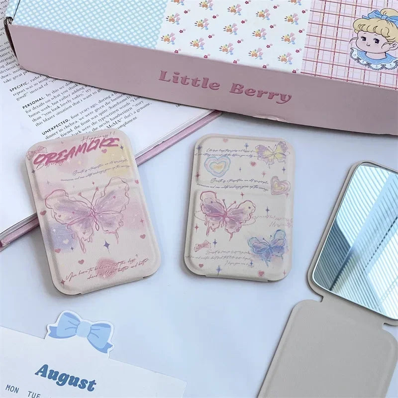 Butterfly Foldable Handheld Makeup Mirror – Mini Travel Mirror Foldable Makeup Mirror PLUSH