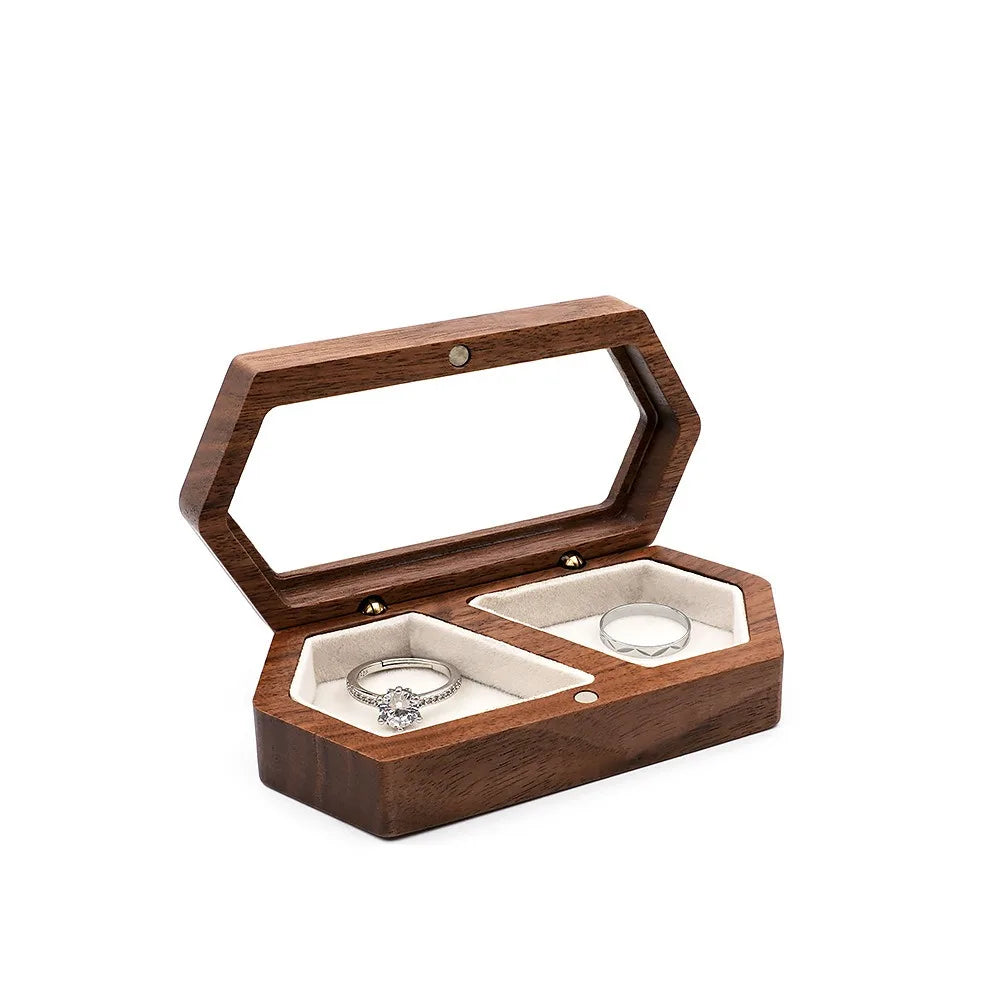 Velvet Mini Wood Jewelry Box – Ring & Earring Display Case Jewelry Display Box PLUSH White