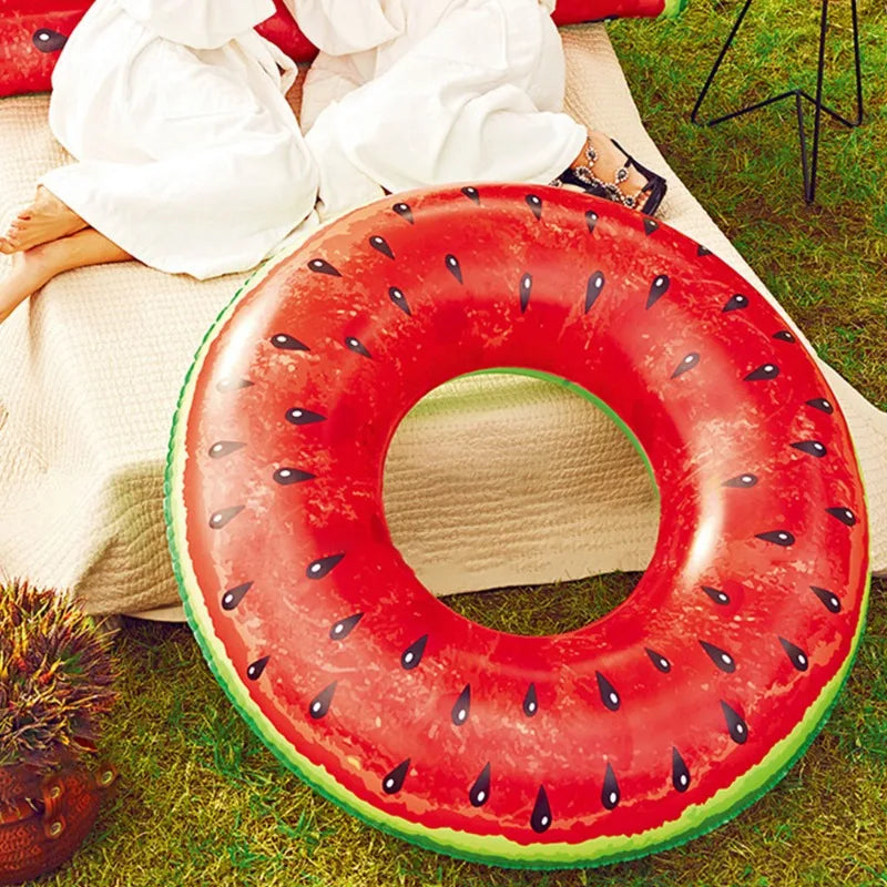 Watermelon Swim Ring for Adults & Kids – PVC Pool Float Inflatable Swim Ring PLUSH