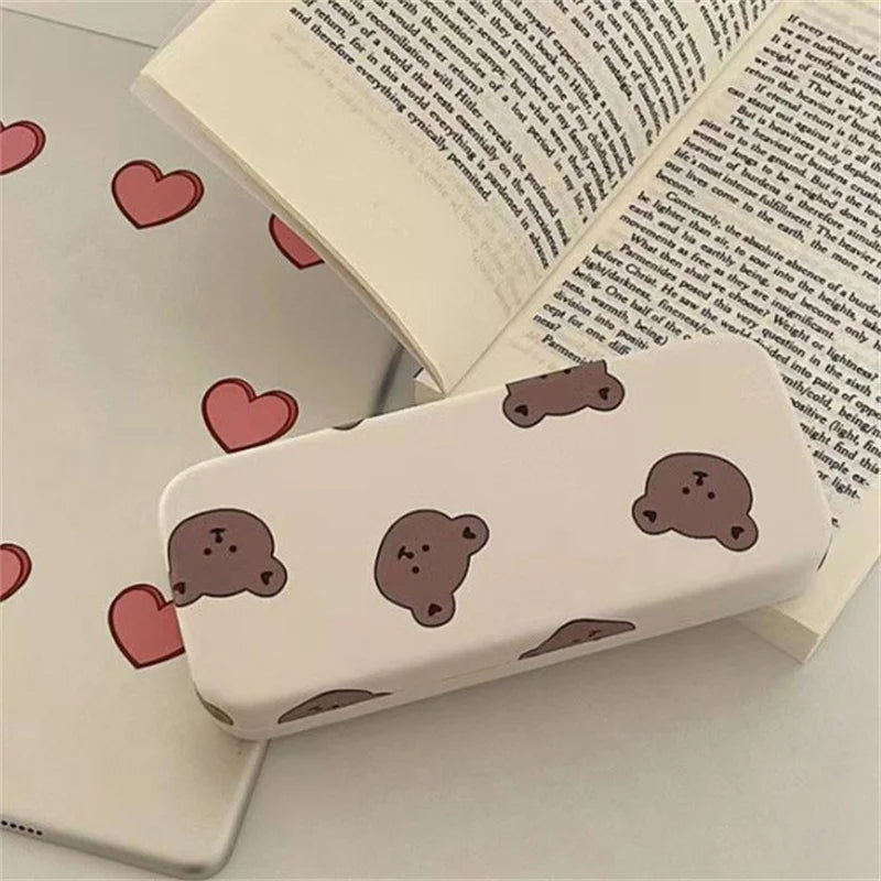 Portable Cute PU Leather Glasses Case – Travel Sunglasses Box Glasses Case PLUSH style 1